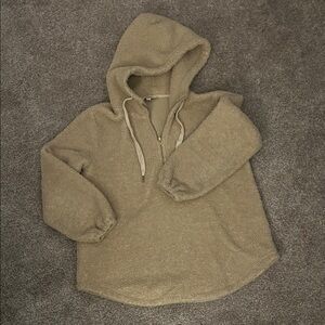 LOFT Tan Teddy Bear Hooded Sweatshirt